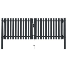 Double anthracite gray steel fence gate 306x175 cm by vidaXL, garden gates - Ref: Foro24-146352, Price: 463,99 €, Discount: %