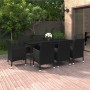 Set comedor de jardín 9 pzas y cojines ratán sintético y vidrio de vidaXL, Conjuntos de jardín - Ref: Foro24-3099738, Precio:...