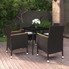 Garten-Essgruppe 5-teilig und Kissen aus synthetischem Rattan und Glas von vidaXL, Gartensets - Ref: Foro24-3099782, Preis: 3...