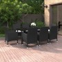 Set comedor de jardín 9 pzas y cojines ratán sintético y vidrio de vidaXL, Conjuntos de jardín - Ref: Foro24-3099732, Precio:...