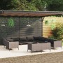 Muebles de jardín 13 pzas y cojines ratán sintético gris oscuro de vidaXL, Conjuntos de jardín - Ref: Foro24-3099906, Precio:...