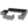 Muebles de jardín 13 pzas y cojines ratán sintético gris oscuro de vidaXL, Conjuntos de jardín - Ref: Foro24-3099906, Precio:...