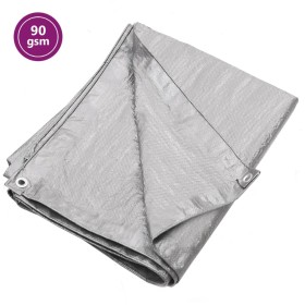 Gray HDPE tarpaulin 90 g/m² 8x10 m by vidaXL, Waterproof tarpaulins - Ref: Foro24-151479, Price: 52,76 €, Discount: %