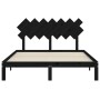 Bed frame with black solid wood headboard 140x200 cm by vidaXL, Beds and slatted bases - Ref: Foro24-3193730, Price: 155,73 €...