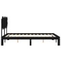 Bed frame with black solid wood headboard 140x200 cm by vidaXL, Beds and slatted bases - Ref: Foro24-3193730, Price: 155,73 €...