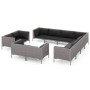 Gartensofas 11 Stück und Kissen dunkelgraues synthetisches Rattan von vidaXL, Gartensets - Ref: Foro24-3099902, Preis: 966,99...