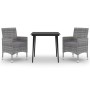 Garden dining set 3 pieces with synthetic rattan and glass cushions by vidaXL, Garden sets - Ref: Foro24-3099739, Price: 206,...