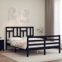 Estructura de cama con cabecero madera maciza negro 140x190 cm de vidaXL, Camas y somieres - Ref: Foro24-3194945, Precio: 166...