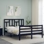 Estructura de cama con cabecero madera maciza negro 140x190 cm de vidaXL, Camas y somieres - Ref: Foro24-3194945, Precio: 166...