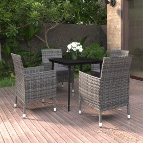 5-piece garden dining set with synthetic rattan and glass cushions by vidaXL, Garden sets - Ref: Foro24-3099740, Price: 362,9...