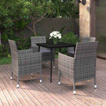 Garten-Essgruppe 5-teilig und Kissen aus synthetischem Rattan und Glas von vidaXL, Gartensets - Ref: Foro24-3099740, Preis: 3...