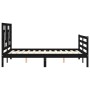 Estructura de cama con cabecero madera maciza negro 140x190 cm de vidaXL, Camas y somieres - Ref: Foro24-3194945, Precio: 166...