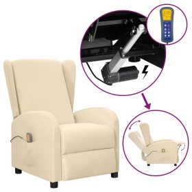 Liftable cream fabric massage chair by vidaXL, Electric massage chairs - Ref: Foro24-3098240, Price: 252,99 €, Discount: %