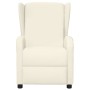 Sillón orejero elevable de masaje cuero sintético blanco crema de vidaXL, Sillones de masaje eléctricos - Ref: Foro24-3098251...