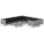 Gartensofas 9-teilig und Kissen dunkelgraues synthetisches Rattan von vidaXL, Gartensets - Ref: Foro24-3099909, Preis: 630,99...