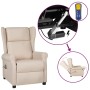 Electric massage wing chair cream white fabric by vidaXL, Electric massage chairs - Ref: Foro24-3098340, Price: 317,67 €, Dis...