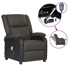 Massage recliner synthetic leather and dark gray fabric by vidaXL, Electric massage chairs - Ref: Foro24-3098377, Price: 259,...