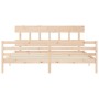 Bed frame with solid wood headboard 200x200 cm by vidaXL, Beds and slatted bases - Ref: Foro24-3195176, Price: 139,38 €, Disc...