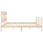 Bed frame with solid wood headboard 200x200 cm by vidaXL, Beds and slatted bases - Ref: Foro24-3195176, Price: 139,38 €, Disc...