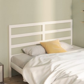 Solid white pine wood bed headboard 126x4x100 cm by vidaXL, Headboards and footboards - Ref: Foro24-817631, Price: 33,99 €, D...