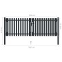 Double anthracite gray steel fence gate 306x175 cm by vidaXL, garden gates - Ref: Foro24-146352, Price: 463,82 €, Discount: %