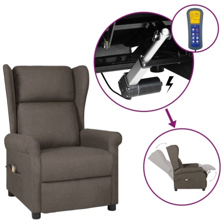 Brown fabric electric massage wing chair by vidaXL, Electric massage chairs - Ref: Foro24-3098335, Price: 288,75 €, Discount: %