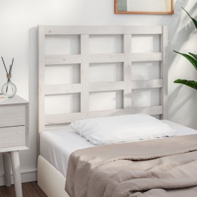 Solid white pine wood bed headboard 105.5x4x100 cm by vidaXL, Headboards and footboards - Ref: Foro24-817876, Price: 42,99 €,...