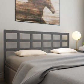 Solid gray pine wood bed headboard 205.5x4x100 cm by vidaXL, Headboards and footboards - Ref: Foro24-817912, Price: 35,99 €, ...