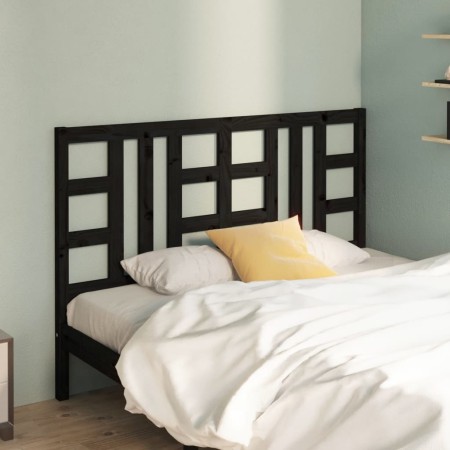 Solid black pine wood bed headboard 156x4x100 cm by vidaXL, Headboards and footboards - Ref: Foro24-817849, Price: 61,99 €, D...