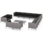 Muebles de jardín 14 pzas y cojines ratán sintético gris oscuro de vidaXL, Conjuntos de jardín - Ref: Foro24-3099907, Precio:...