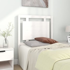 Solid white pine wood bed headboard 80.5x4x100 cm by vidaXL, Headboards and footboards - Ref: Foro24-817916, Price: 54,99 €, ...