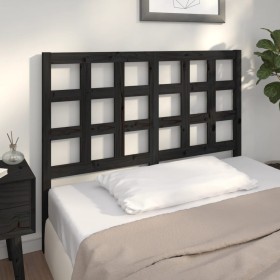 Solid black pine wood bed headboard 125.5x4x100 cm by vidaXL, Headboards and footboards - Ref: Foro24-817884, Price: 30,71 €,...