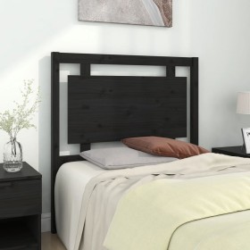 Solid black pine wood bed headboard 95.5x4x100 cm by vidaXL, Headboards and footboards - Ref: Foro24-817924, Price: 34,99 €, ...