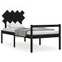 Estructura de cama con cabecero madera maciza negro 90x200 cm de vidaXL, Camas y somieres - Ref: Foro24-3195535, Precio: 105,...