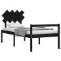 Estructura de cama con cabecero madera maciza negro 90x200 cm de vidaXL, Camas y somieres - Ref: Foro24-3195535, Precio: 105,...