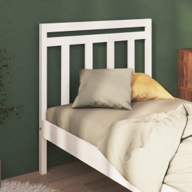 Solid white pine wood bed headboard 96x4x100 cm by vidaXL, Headboards and footboards - Ref: Foro24-817771, Price: 34,99 €, Di...