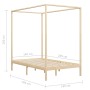 Estructura de cama con dosel madera maciza de pino 140x200 cm de vidaXL, Camas y somieres - Ref: Foro24-283253, Precio: 254,9...