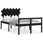 Estructura cama de matrimonio con cabecero madera maciza negra de vidaXL, Camas y somieres - Ref: Foro24-3195520, Precio: 156...