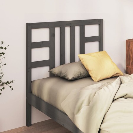 Solid gray pine wood bed headboard 96x4x100 cm by vidaXL, Headboards and footboards - Ref: Foro24-817822, Price: 35,99 €, Dis...