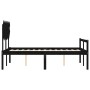 Estructura cama de matrimonio con cabecero madera maciza negra de vidaXL, Camas y somieres - Ref: Foro24-3195520, Precio: 156...