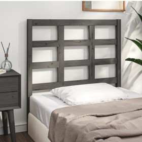 Solid gray pine wood bed headboard 105.5x4x100 cm by vidaXL, Headboards and footboards - Ref: Foro24-817877, Price: 36,99 €, ...