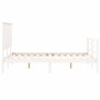 White solid wood bed frame with headboard 140x200 cm by vidaXL, Beds and slatted bases - Ref: Foro24-3195222, Price: 145,84 €...