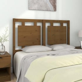 Solid pine wood bed headboard honey brown 125.5x4x100 cm by vidaXL, Headboards and footboards - Ref: Foro24-817933, Price: 54...