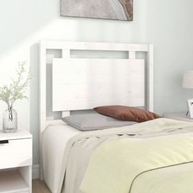 Solid white pine wood bed headboard 95.5x4x100 cm by vidaXL, Headboards and footboards - Ref: Foro24-817921, Price: 39,99 €, ...