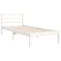 White solid wood bed frame with headboard 90x200 cm by vidaXL, Beds and slatted bases - Ref: Foro24-3194102, Price: 106,44 €,...