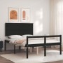 Estructura de cama con cabecero madera maciza negro 140x190 cm de vidaXL, Camas y somieres - Ref: Foro24-3195465, Precio: 156...