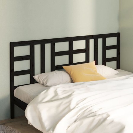 Solid black pine wood bed headboard 186x4x100 cm by vidaXL, Headboards and footboards - Ref: Foro24-817859, Price: 49,71 €, D...