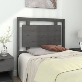 Solid gray pine wood bed headboard 95.5x4x100 cm by vidaXL, Headboards and footboards - Ref: Foro24-817922, Price: 49,99 €, D...