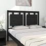 Solid black pine wood bed headboard 125.5x4x100 cm by vidaXL, Headboards and footboards - Ref: Foro24-817934, Price: 35,44 €,...