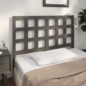 Solid gray pine wood bed headboard 125.5x4x100 cm by vidaXL, Headboards and footboards - Ref: Foro24-817882, Price: 30,99 €, ...